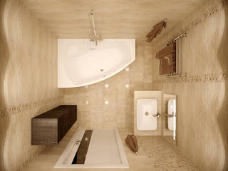 Дизайн ванной в современном стиле в ЖК "Солнечный", Студия интерьерного дизайна happy.design Студия интерьерного дизайна happy.design Modern bathroom