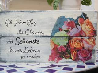 Elegantes Holzschild mit hübschen Spruch, Meriland-Iris Meruna Meriland-Iris Meruna Country style walls & floors Wood Wood effect