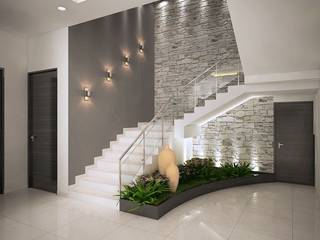 homify Modern Corridor, Hallway and Staircase