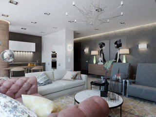 ЖК Огни Екатеринбурга, TrioDesign TrioDesign Living room