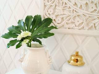 Brilho e Luz! - Decoração de sala de estar e jantar, White Glam White Glam Moderne Wohnzimmer