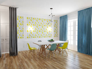 homify Modern dining room Wood Yellow