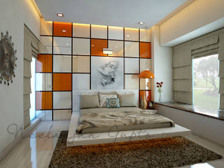 dev's bedroom homify Modern style bedroom Glass Beds & headboards