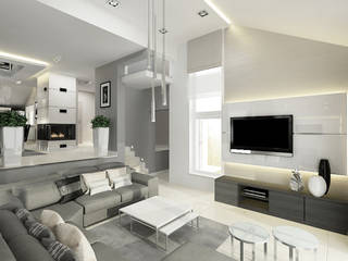 INVENTIVE INTERIORS - Klimatyczny dom w szarościach, Inventive Interiors Inventive Interiors Modern living room
