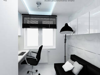 INVENTIVE INTERIORS - Męskie mieszkanie b&w, Inventive Interiors Inventive Interiors Minimalistische Arbeitszimmer