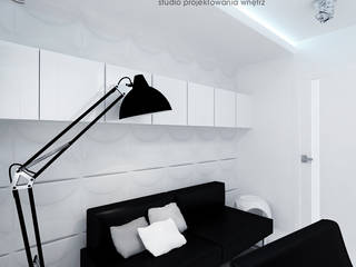 INVENTIVE INTERIORS - Męskie mieszkanie b&w, Inventive Interiors Inventive Interiors Minimalistische Arbeitszimmer