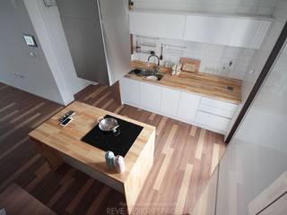 동탄아파트인테리어 능동 푸른마을두산위브 33평 인테리어, 디자인스튜디오 레브 디자인스튜디오 레브 Modern Kitchen