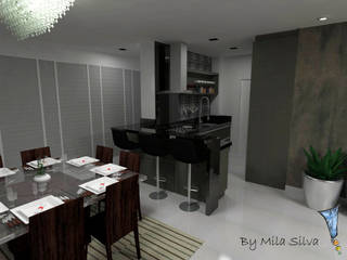 Sala e cozinha integrada, Uma idéia confortável Uma idéia confortável Eclectische keukens MDF