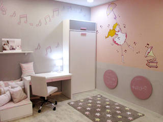 Dormitorio niña con cama plegable, Alábega Alábega Nursery/kid’s room