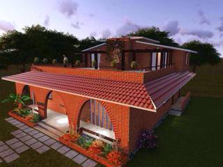 eco-friendly bunglow by Ar.Ankit Kankariya, Kankariya Developers Kankariya Developers Country style house Bricks