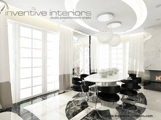 INVENTIVE INTERIORS - Ekskluzywny dom w marmurze, Inventive Interiors Inventive Interiors Classic style dining room Marble