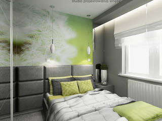 INVENTIVE INTERIORS – Minimalistyczne mieszkanie z zieloną sypialnią, Inventive Interiors Inventive Interiors Moderne Schlafzimmer