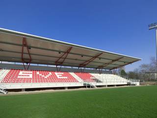 Tribünenanlage SV Eintracht Nordhorn, LINDSCHULTE Ingenieure + Architekten LINDSCHULTE Ingenieure + Architekten Ruang Olahraga Gaya Industrial