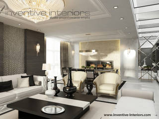 INVENTIVE INTERIORS – Projekt apartamentu ze złotem, Inventive Interiors Inventive Interiors Classic style living room