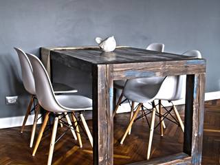 Wooden Table, Treefabric Treefabric Столовая комната в скандинавском стиле Дерево Эффект древесины