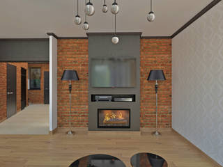 Коттедж в г.Киров, YES-designs YES-designs Industrial style living room