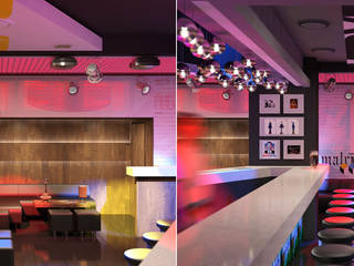 Советская Matrix Bar и GJG, Brama Architects Brama Architects พื้นที่เชิงพาณิชย์ แผ่นไม้อัด