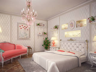 Bedchamber White&Pink, Design by Bley Design by Bley Classic style bedroom