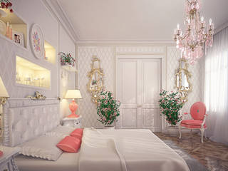 Bedchamber White&Pink, Design by Bley Design by Bley Classic style bedroom