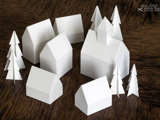 Adventskalender »Winterdorf«, miss kitty's paper oddities miss kitty's paper oddities Minimalistische Wohnzimmer Papier