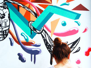 Mural-Where ideas are born and reborn, Phoenix Touch Phoenix Touch Paredes y pisos de estilo minimalista