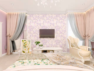 Спальня "Wood violet" vol.2, Студия дизайна Дарьи Одарюк Студия дизайна Дарьи Одарюк Habitaciones de estilo clásico