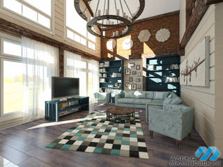 КП LakeSide, Александр Малиновский Александр Малиновский Industrial style living room