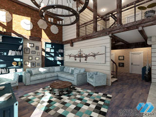 КП LakeSide, Александр Малиновский Александр Малиновский Industrial style living room