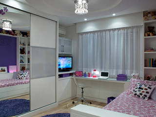 Dormitório Menina Adolescente, Angela Ognibeni Arquitetura e Interiores Angela Ognibeni Arquitetura e Interiores Modern style bedroom