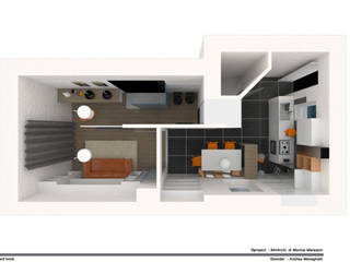 Apart. 40 MI, MmArchi. I Monica Maraspin Architetto MmArchi. I Monica Maraspin Architetto Modern living room