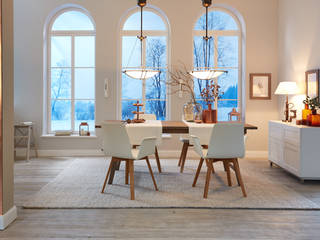 Möbel zu Weihnachten, KwiK Designmöbel GmbH KwiK Designmöbel GmbH Country style dining room Leather White