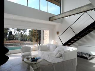 Villa M1, frederique Legon Pyra architecte frederique Legon Pyra architecte Modern Living Room