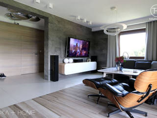 STYLOWY ANTRACYT, TOKA + HOME TOKA + HOME Modern living room لکڑی Wood effect