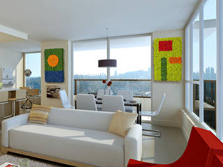Zielone ściany z mchu Moss Trend®, BandIt Design BandIt Design Salas de estar modernas Multicolor