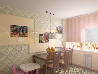 Под обоев в кухню, Chloe Design & Decor/Anastasia Baskakova Chloe Design & Decor/Anastasia Baskakova Kitchen