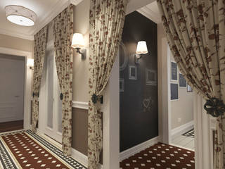 трехкомнатная квартира на ул. Оптиков, Design interior OLGA MUDRYAKOVA Design interior OLGA MUDRYAKOVA Classic style corridor, hallway and stairs