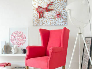 Reindeers Wishes RED, Malning Interior Tomasz Pabin Malning Interior Tomasz Pabin Meer ruimtes Massief hout Bont