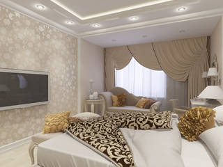Квартира на пр. Луначарского, 21, Design interior OLGA MUDRYAKOVA Design interior OLGA MUDRYAKOVA Classic style bedroom