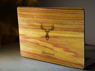 Echtholz Cover für Macbooks von Woodsoul, Woodsoul Woodsoul 에클레틱 미디어 룸 우드 우드 그레인