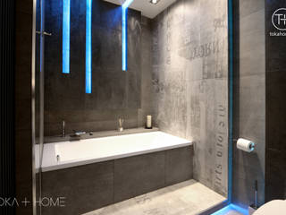 CHŁODNA ELEGANCJA, TOKA + HOME TOKA + HOME Ванная комната в стиле минимализм Бетон
