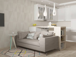 living room, Yana Ikrina Design Yana Ikrina Design Scandinavische woonkamers