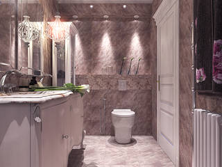 Проект ванной комнаты при спальне в частном коттедже, Your royal design Your royal design Classic style bathroom Brown