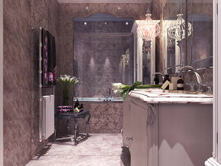 Проект ванной комнаты при спальне в частном коттедже, Your royal design Your royal design Klassische Badezimmer Braun