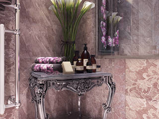 Проект ванной комнаты при спальне в частном коттедже, Your royal design Your royal design Classic style bathroom