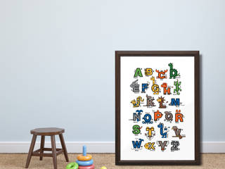 알파벳 포스터 alphabet poster , iwanna iwanna Paredes y pisos de estilo moderno