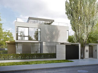 DOM NA CZEREŚNIOWEJ 9 , PAWEL LIS ARCHITEKCI PAWEL LIS ARCHITEKCI Minimalist houses Bricks