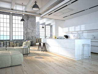 Loft, Fang Interior Design Fang Interior Design Salon minimaliste