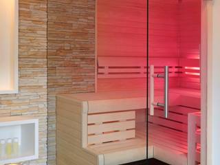 puristische Sauna in hellen Tönen, Erdmann Exklusive Saunen Erdmann Exklusive Saunen Moderne badkamers