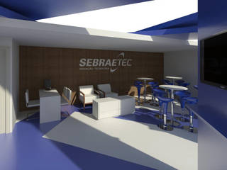 Estandes - SebraeTec, Arquitetura do Brasil Arquitetura do Brasil Modern style media rooms