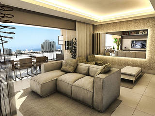 Living - Apartamento - Residencial Garibaldi Elegance - Salvador/BA, Arquitetura do Brasil Arquitetura do Brasil Modern living room